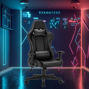 Chaise <span class=keywords><strong>de</strong></span> <span class=keywords><strong>jeu</strong></span> ergonomique à dossier haut en cuir synthétique, chaise <span class=keywords><strong>de</strong></span> bureau pour PC avec réglage <span class=keywords><strong>de</strong></span> la hauteur à 3 niveaux, pivotante, bascule, appui-tête - Product Image 5