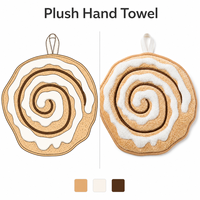 Serviette de toilette promotionnelle en peluche personnalisée en forme de gâteau marron, en tissu doux