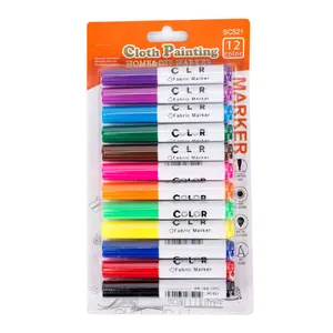 Mehrfarbiger Stoffmarker-Stift-Set ungiftiger dauerhafter Textil-Marker-Stift mit feiner Punkt für T-Shirt