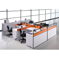 Poste de travail de bureau personnalisé pour centre d'appels avec cloison de séparation de bureau au design moderne