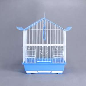Vente en gros d'usine Grande cage à oiseaux en métal pliable Petites maisons pour animaux de compagnie avec perchoirs et boîtes à nourriture pour perroquets et pigeons - Product Image 6