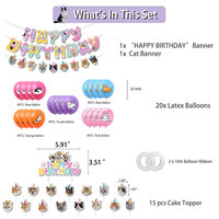 Mignon miaou chat ballon anniversaire bannière décoration animal de compagnie chat fête ballon couleur Pastel pour la décoration de fête d'anniversaire K0020