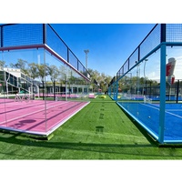 Terrain de padel personnalisé facile à assembler, fabricant de tentes en PVC pour terrain de padel, toit de terrain de padel standard, terrain de padel panoramique
