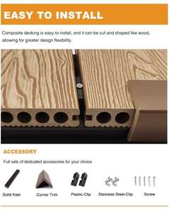 Tarima de WPC Laminada para Terraza, Resistente a los Rayos UV, Duradera e Impermeable, Precio de Materia Prima - Product Image 3