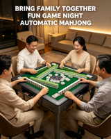 Table de mahjong automatique 36 places avec 4 chaises confortables pour les jeux à domicile