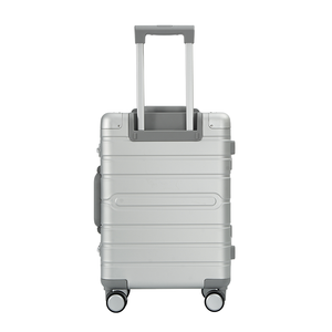 Valise de voyage antivol en aluminium métallisé argenté, avec cadre en aluminium, compartiment sec/humide - Product Image 4