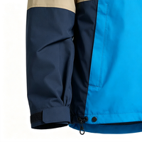 Veste de randonnée imperméable à capuche pour homme, avec blocs de couleur, logo personnalisé, coupe-vent, streetwear décontracté pour l'extérieur