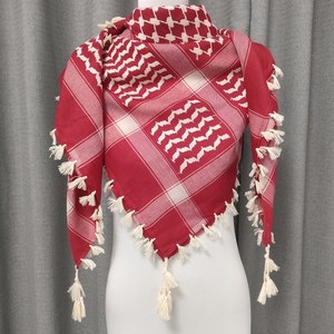 1 Pz Nero Rosso Arabo Kafiya Keffiyeh Arabo Musulmano Testa Sciarpa Collo Avvolgere Per Adulti Palestina Turbante Hijab Shemagh Copricapo - Foto 4