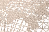 Set de 4 dessous-de-plat en PVC tissé à motif globe, imperméables, antidérapants, durables et écologiques