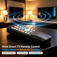 Control Remoto Inalámbrico RF de 14 Teclas y 433MHz, Carcasa Personalizada, Teclado para Smart TV y Android TV Box, Diseño Personalizado de Fábrica OEM ODM