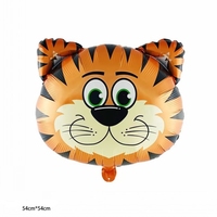Offre Spéciale moyen dessin animé tête d'animal feuille ballon tigre Lion singe zèbre girafe vache cheval tête dessin animé ballon pour fête déco
