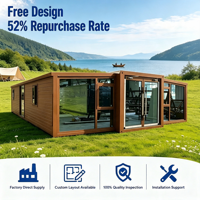 Casa Contenedor Expandible Prefabricada de Diseño Moderno de 20 pies/40 pies para Vivienda, Oficina Móvil Prefabricada Modular de 2 Dormitorios