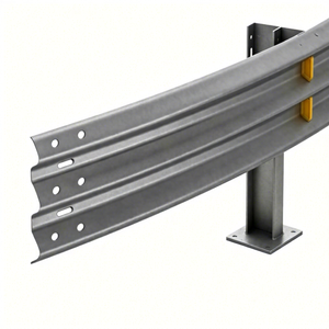 Barrière de sécurité en acier Q235 type W, indice d'impact M65, protection H1, galvanisée à chaud, non-réfléchissante, type bouche, pour perçage/enfouissement - Product Image 1