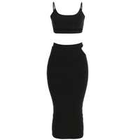 Robes pour femmes 2026 – Ensemble élégant et sexy 2 pièces : robe midi et crop top à fines bretelles – Collection été