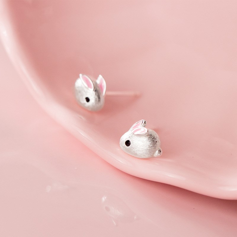 Liaya Hypoallergenic Bunny Stud Earrings For Women & Girls - 925 Sterling Silver Cute Animal Jewelry Gift For Sensitive Ears