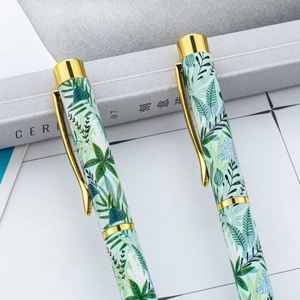 New 1.0Mm Custom Logo Heat Transfer Twist-Action Metal Hotel Conference Gift Multi-Color Floral Pattern Ballpoint <b>Pen</b> - Product Image 3