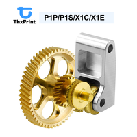 ThxPrint Full Metal Gold DLC Slant Gear Kit Brass Extruder Gear Kompatibel dengan Printer 3D BambuLab P1P/P1S/X1C/X1E