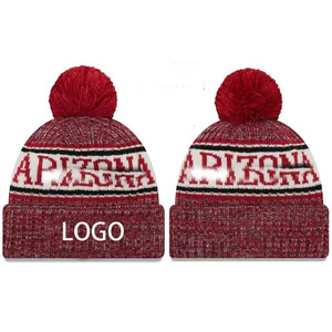 Bonnets Bobble de l'équipe sportive de ski d'hiver du fabricant ABI doublés de laine recyclée Bonnets Jacquard OEM avec logo personnalisé - Product Image 3