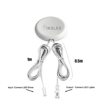 Interrupteur tactile intelligent à LED en PVC de 25 mm pour miroir, 12V-24V 60W, détection de mouvement, pour éclairage de meuble ou étagère DIY