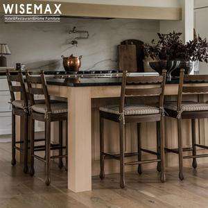WISEMAX FURNITURE Chaise de <span class=keywords><strong>table</strong></span> de bar nordique simple <span class=keywords><strong>Tabouret</strong></span> de bar haut en bois de frêne avec coussin amovible pour îlot de <span class=keywords><strong>cuisine</strong></span> Restaurant - Product Image 1