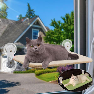 Hamaca de felpa para ventana de gato, asiento de descanso para gato, hamaca para ventana, cama de seguridad para gatos y gatitos con ventosas duraderas y resistentes - Product Image 1