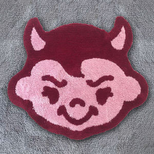 Tapis tufté personnalisé en polyester rose avec logo tapis extra épais à poils hauts fabriqué à la machine pour tapis de jeu au design moderne - Product Image 2
