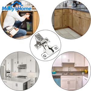 Charnières <span class=keywords><strong>de</strong></span> meuble professionnelles à fermeture amortie, semi-surplombantes, en acier inoxydable SUS304, coupelle <span class=keywords><strong>de</strong></span> 35 mm, pour armoires <span class=keywords><strong>de</strong></span> cuisine et quincaillerie <span class=keywords><strong>de</strong></span> meubles - Product Image 4