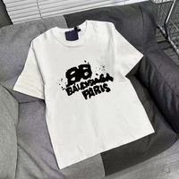 T-shirt graphique BALENSIAGA PARIS surdimensionné88, design peinture en aérosol, multicolore, décontracté, unisexe, manches courtes, streetwear, vêtement de tous les jours