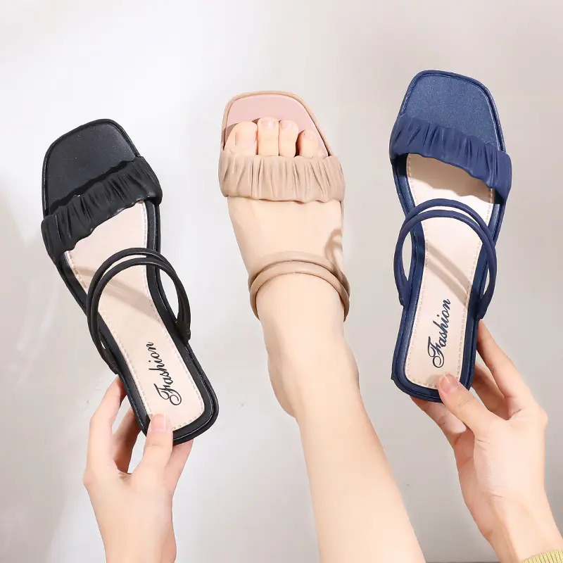 Sandales plates décontractées d'été pour femmes Chaussures à talon Plateforme Sandales à talons pour femmes et dames