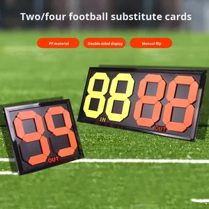 Cartellino per Sostituzione Calcio a Quattro Lati, Design Fluorescente per Arbitro, Materiale PP, Colori Nero e Arancione - Product Image 4