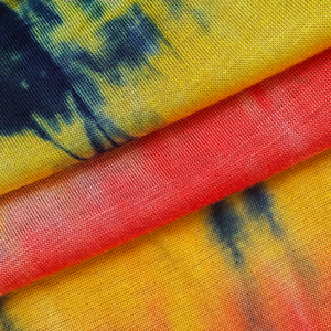 Personnalisé En Gros Absorbant L'humidité Doux 95% Rayonne 5% Spandex Tie Dyed <span class=keywords><strong>Imprimé</strong></span> Rayonne Stretch <span class=keywords><strong>Jersey</strong></span> Femmes Robe <span class=keywords><strong>Tissu</strong></span> - Product Image 2