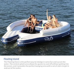 Chất lượng cao 0.9 mét PVC màu trắng và màu xanh nước Inflatable nổi ốc đảo nổi nền tảng - Product Image 5