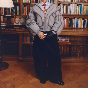 Мужская джинсовая куртка-бомбер с капюшоном, эффектом распаривания швов, из необработанного денима, винтажная рабочая одежда, толстая, стильная, объемная куртка-бомбер - Product Image 5