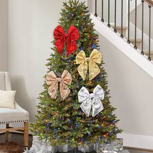 New <b>Christmas</b> Decorations Pearl Sequins Bow <b>Christmas</b> <b>Tree</b> Window Atmosphere Layout Bow Pendant <b>Christmas</b> <b>Tree</b> Decoration - Product Image 4