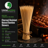 Brochettes rondes en bambou à surface lisse pour shashlik, idéales pour la cuisson au rôtissoire de bœuf, agneau, poulet et autres viandes - Vente en gros