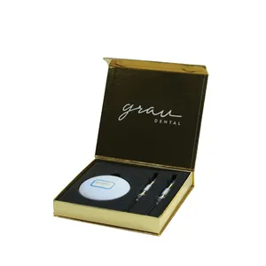 Design personalizado luxo magnética caixa de presente embalagem de papel para cosméticos batom perfume polonês óleo lip balm com veludo faom inserir