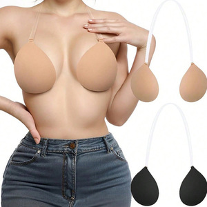 Almohadillas populares para <span class=keywords><strong>sujetador</strong></span> push-up para mujer, tirantes invisibles para levantar el busto, <span class=keywords><strong>sujetador</strong></span> <span class=keywords><strong>invisible</strong></span> para bustos grandes y pequeños, antideslizante - Product Image 1