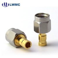 Conector LWMC SMA Macho con Revestimiento de Oro en Contacto Exterior, Resistente a la Salinidad (48H), 2 Orificios, para Cable SS405 de hasta 18GHz