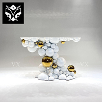 Table console d'entrée italienne moderne de luxe miroir personnalisé en acier inoxydable or blanc pour le salon ou l'hôtel