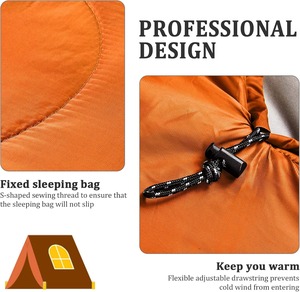 Sacco a pelo portatile impermeabile e caldo da campeggio leggero e confortevole personalizzato con sacco a compressione - Product Image 4