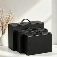 Boîte cadeau pliable en une seule pièce avec poignée en cuir PU de qualité supérieure et fermeture magnétique, en carton rigide, vide, pour mariage et fête - Vente en gros