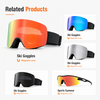 Lunettes de ski TERRANOMAD TN-125 UV400 anti-buée, verres polarisés miroir, sans monture, magnétiques, pour snowboard, sports d'hiver pour adultes