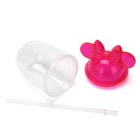 Gratis Ongkir di AS 350ml 450ml 650ml Gelas Minum Lucu Mickey Minnie Mouse dengan Pita di Telinga, Gelas Plastik Dinding Ganda dengan Sedotan