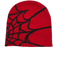 Bonnet Yihaoyi de haute qualité avec logo personnalisé, toile d'araignée, broderie 3D, tricot acrylique, sans revers, gothique, hiver, hip-hop, unisexe