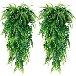 Plantes suspendues en plastique en forme de feuilles de fougère de Boston, idéales pour hôtels et mariages, prix de gros abordable - Product Image 1