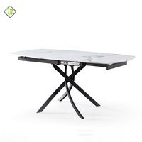 Table à manger extensible en pierre frittée, populaire en France, gain de place pour petite salle à manger