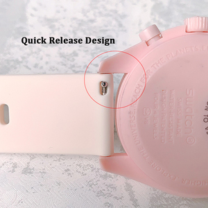 Correa de reloj de goma de repuesto de silicona de liberación rápida de 20mm y 22mm multicolor <span class=keywords><strong>para</strong></span> <span class=keywords><strong>Moonswatch</strong></span> - Product Image 3