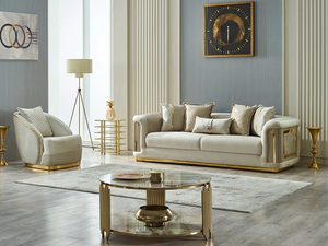 Conjunto de Sofás Modernos e Luxuosos para Sala de Estar, Sofá de Veludo de Aço Inoxidável 123 Lugares para Móveis de Casa e Hotel - Product Image 3