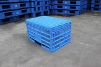 NEXARA Caisse de transport en plastique pliable de style solide Boîte à panier pliable ventilée en gros pour le stockage