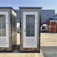Maison préfabriquée extensible au design moderne, avec salle de bain modulaire et toilettes, bureau portable pour usage extérieur, en acier.